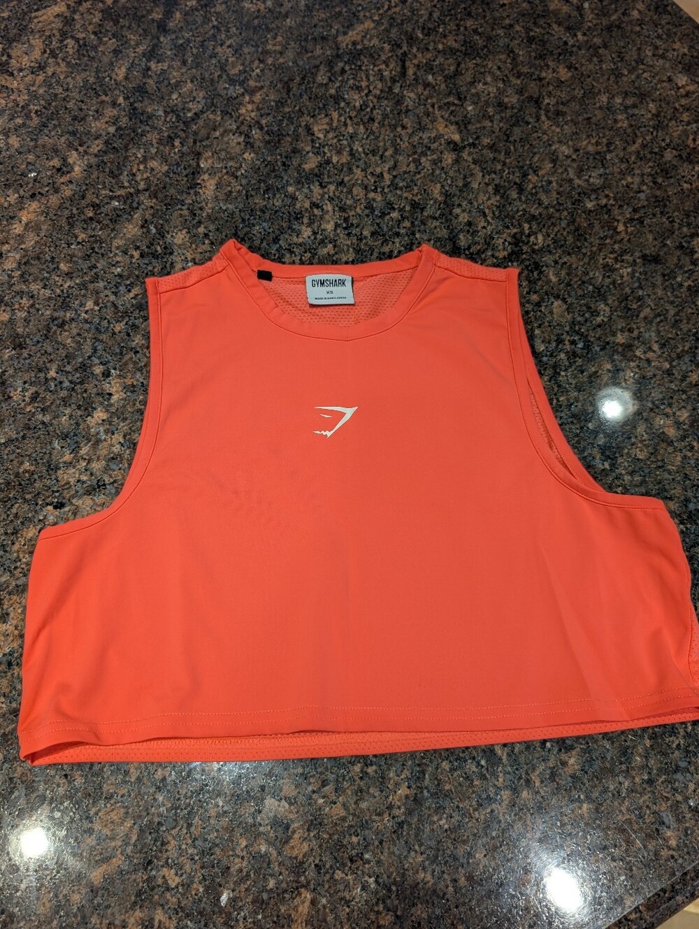 Gymshark Bright Coral Sleeveless Crop Swim Top | XS Workout
